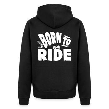 Tractor farmer - Unisex Premium Organic Zip Hoodie - black - Back - Nico (187cm)