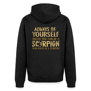 Scorpio - Unisex Premium Organic Zip Hoodie - black - Back - Nico (187cm)
