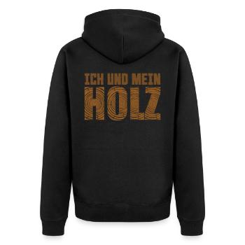 Zimmermann - Unisex Premium Bio Zip Hoodie - Schwarz - Hinten - Nico (187cm)