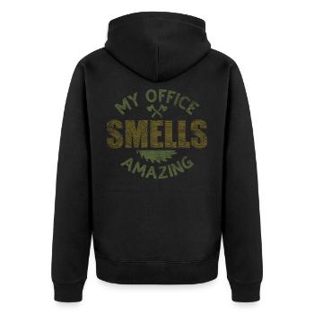 lumberjack - Unisex Premium Organic Zip Hoodie - black - Back - Nico (187cm)