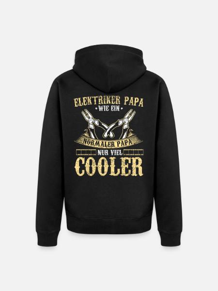 Elektriker Papa - Unisex Premium Bio Zip Hoodie - Schwarz