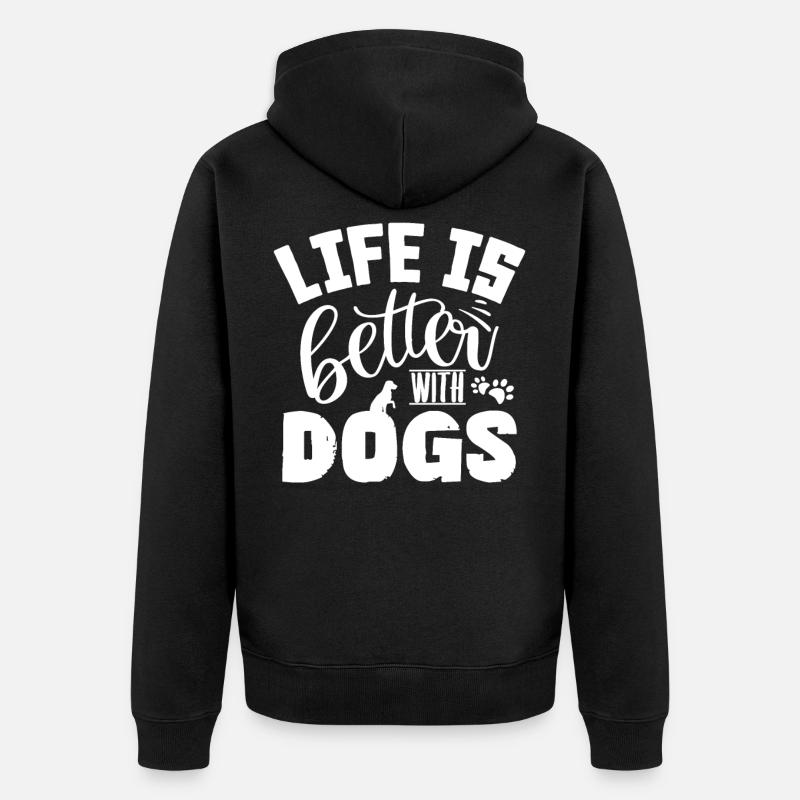 chien - Veste à capuche bio Premium Unisexe - noir