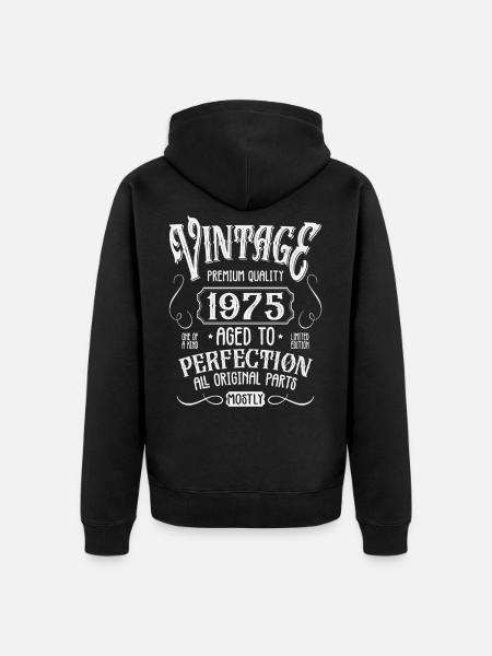 Birthday born 1975 - Unisex Premium Organic Zip Hoodie - black
