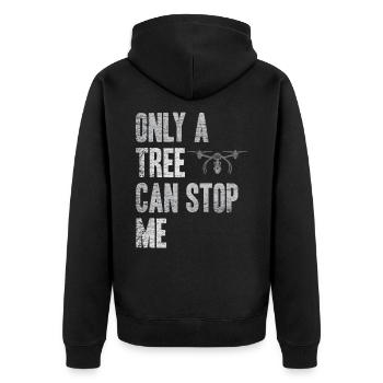 Drohne Pilot - Unisex Premium Bio Zip Hoodie - Schwarz - Hinten - Nico (187cm)