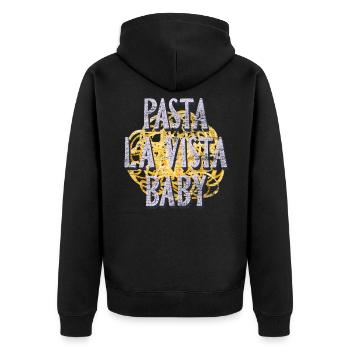 pasta - Unisex Premium Organic Zip Hoodie - black - Back - Nico (187cm)