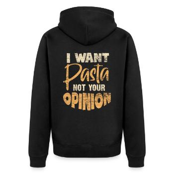 pasta - Unisex Premium Organic Zip Hoodie - black - Back - Nico (187cm)