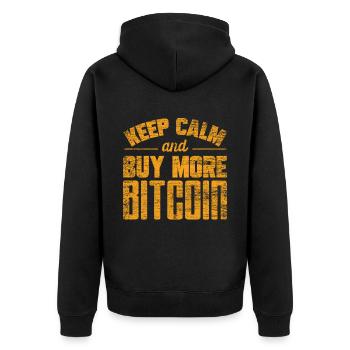 Bitcoin - Unisex Premium Organic Zip Hoodie - black - Back - Nico (187cm)