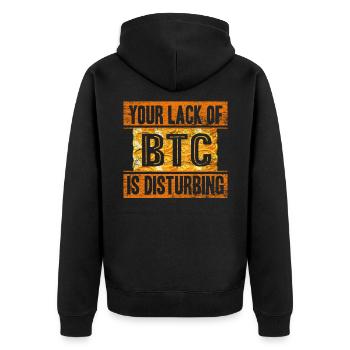Bitcoin - Unisex Premium Organic Zip Hoodie - black - Back - Nico (187cm)