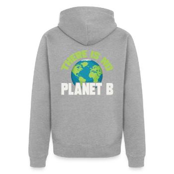 Changement climatique Protection du climat - Veste à capuche bio Premium Unisexe - gris chiné - Dos - Nico (187cm)