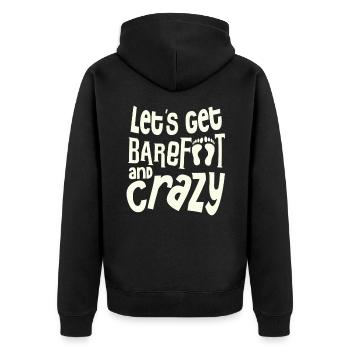 barefoot - Unisex Premium Organic Zip Hoodie - black - Back - Nico (187cm)