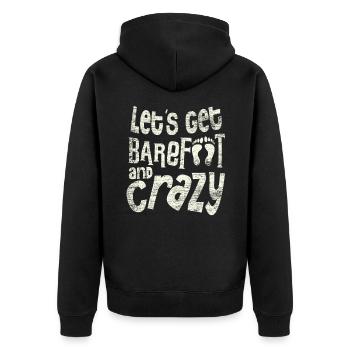 Barefoot - Unisex Premium Organic Zip Hoodie - black - Back - Nico (187cm)