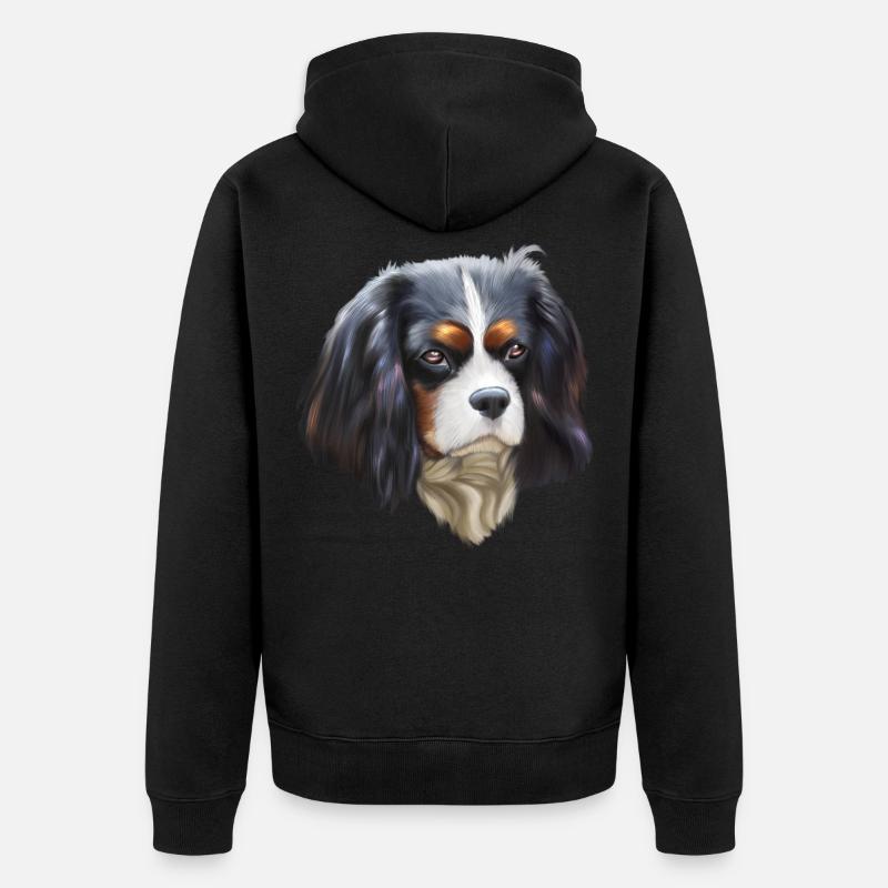 Chien Cavalier King Charles - Veste à capuche bio Premium Unisexe - noir