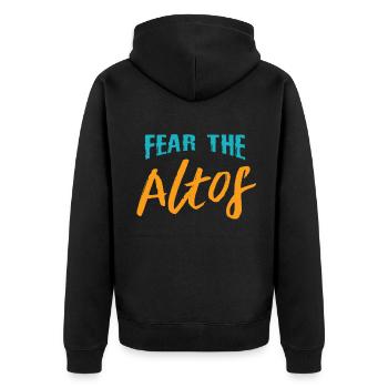 Choir alto singer - Unisex Premium Organic Zip Hoodie - black - Back - Nico (187cm)