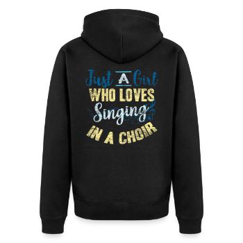 Chor Sängerin - Unisex Premium Bio Zip Hoodie - Schwarz - Hinten - Nico (187cm)