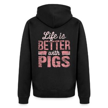 porc - Veste à capuche bio Premium Unisexe - noir - Dos - Nico (187cm)