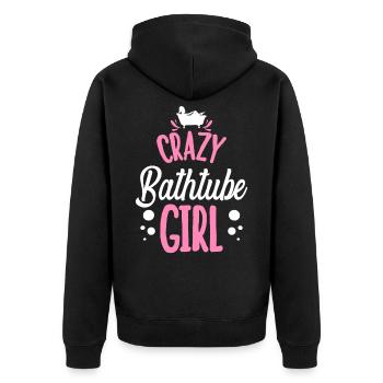 Bath tub - Unisex Premium Organic Zip Hoodie - black - Back - Nico (187cm)