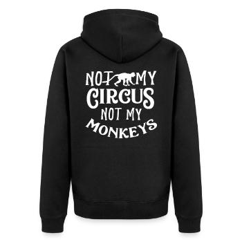 Affe Affen - Unisex Premium Bio Zip Hoodie - Schwarz - Hinten - Nico (187cm)