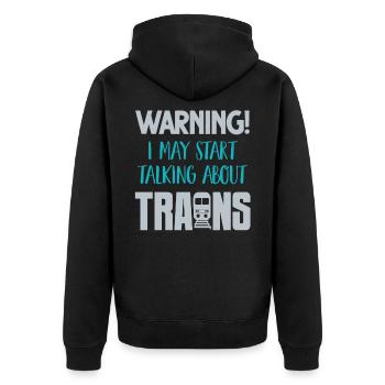 Trains - Unisex Premium Organic Zip Hoodie - black - Back - Nico (187cm)