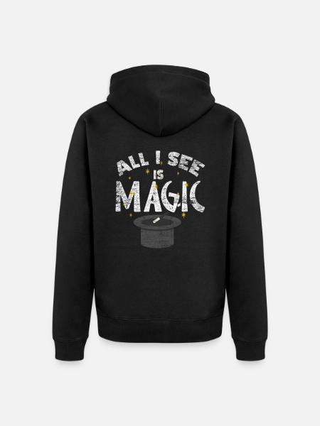 Magic magician - Unisex Premium Organic Zip Hoodie - black