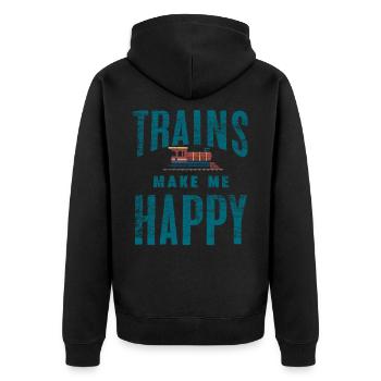 Trains de chemin de fer - Veste à capuche bio Premium Unisexe - noir - Dos - Nico (187cm)