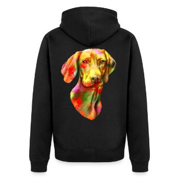 Cadeau de race de chien chien Vizsla - Veste à capuche bio Premium Unisexe - noir - Dos - Nico (187cm)