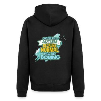 Autismus - Unisex Premium Bio Zip Hoodie - Schwarz - Hinten - Nico (187cm)