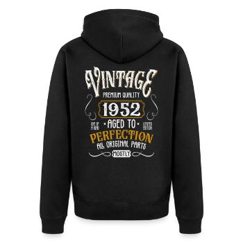 Birthday born in 1952 - Unisex Premium Organic Zip Hoodie - black - Back - Nico (187cm)
