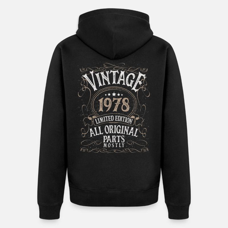 Anniversaire né en 1978 - Veste à capuche bio Premium Unisexe - noir
