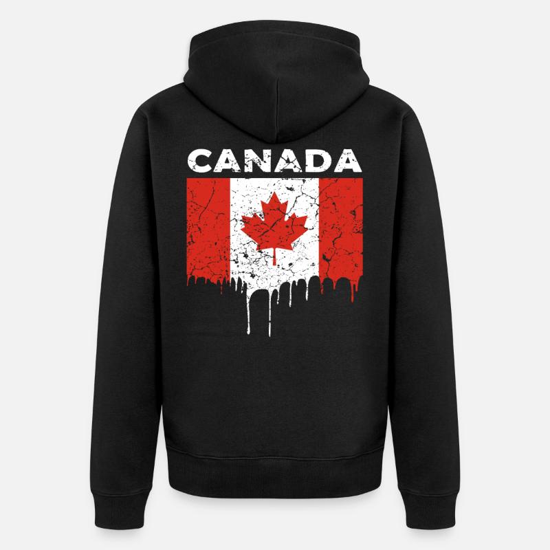 Drapeau du Canada - Veste à capuche bio Premium Unisexe - noir