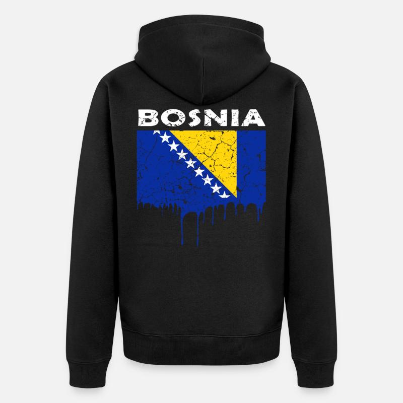 Drapeau de la Bosnie - Veste à capuche bio Premium Unisexe - noir