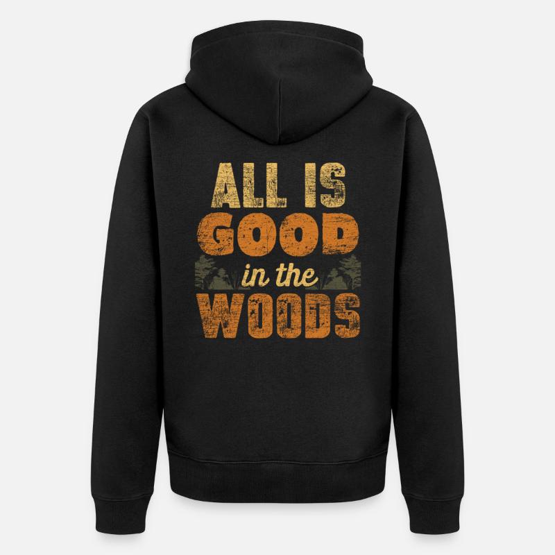 forêt - Veste à capuche bio Premium Unisexe - noir