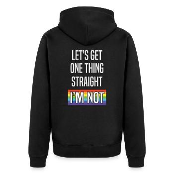 LGBT - Unisex Premium Organic Zip Hoodie - black - Back - Nico (187cm)