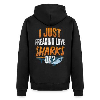 requin - Veste à capuche bio Premium Unisexe - noir - Dos - Nico (187cm)