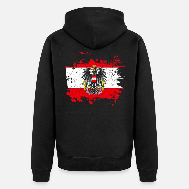 Aigle drapeau armoiries aigle - Veste à capuche bio Premium Unisexe - noir