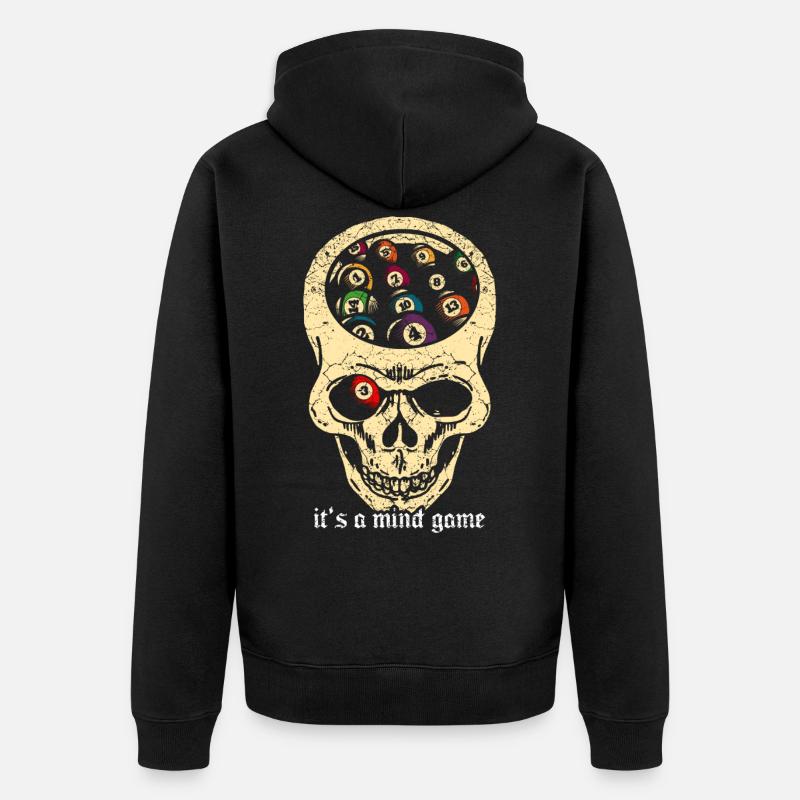 Billard Pool Snooker - Unisex Premium Bio Zip Hoodie - Schwarz