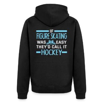 figure skating - Unisex Premium Organic Zip Hoodie - black - Back - Nico (187cm)