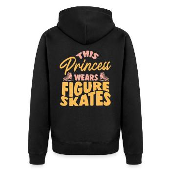Eiskunstlauf Schlittschuh - Unisex Premium Bio Zip Hoodie - Schwarz - Hinten - Nico (187cm)
