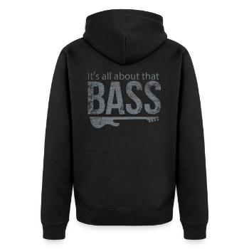 Bass Gitarre - Unisex Premium Bio Zip Hoodie - Schwarz - Hinten - Nico (187cm)
