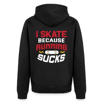 Skater - Unisex Premium Bio Zip Hoodie - Schwarz - Hinten - Nico (187cm)