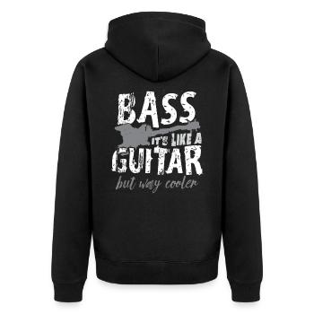 Bass Gitarre - Unisex Premium Bio Zip Hoodie - Schwarz - Hinten - Nico (187cm)