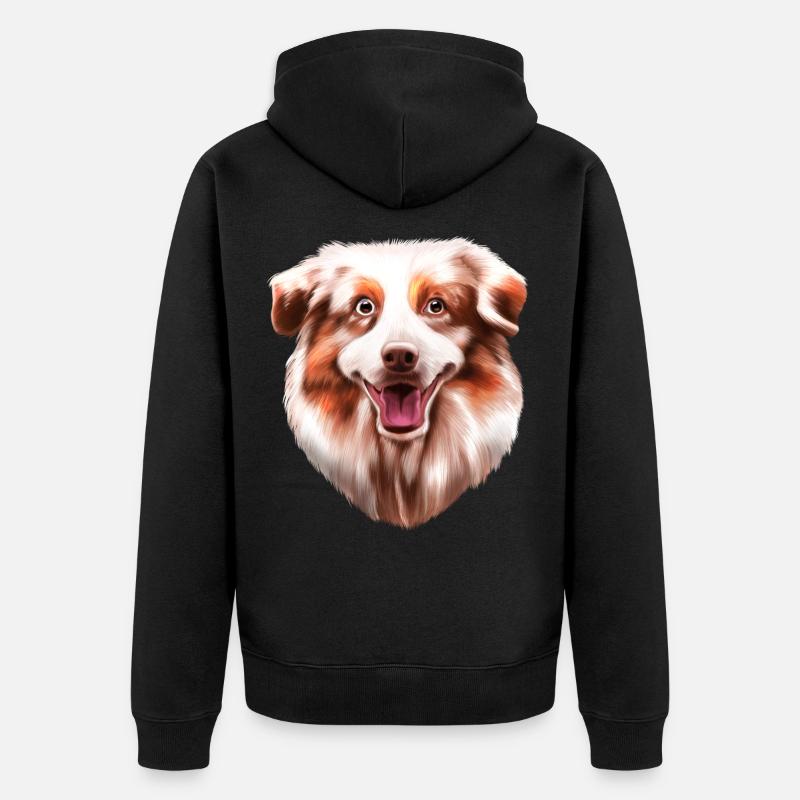 Australian Shepherd Aussie - Unisex Premium Bio Zip Hoodie - Schwarz