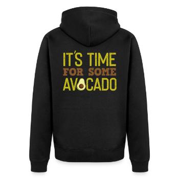 Avocado - Unisex Premium Bio Zip Hoodie - Schwarz - Hinten - Nico (187cm)
