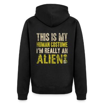 Costume d'extraterrestre - Veste à capuche bio Premium Unisexe - noir - Dos - Nico (187cm)