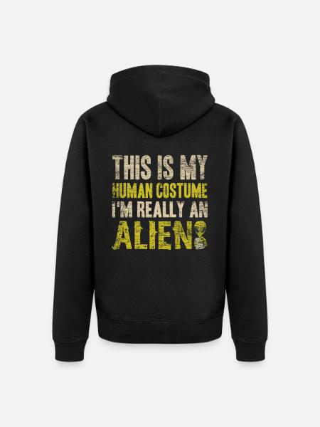 Alien costume - Unisex Premium Organic Zip Hoodie - black