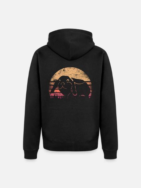 Rabbits - Unisex Premium Organic Zip Hoodie - black