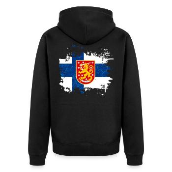 Équipe nationale du drapeau de la Finlande - Veste à capuche bio Premium Unisexe - noir - Dos - Nico (187cm)
