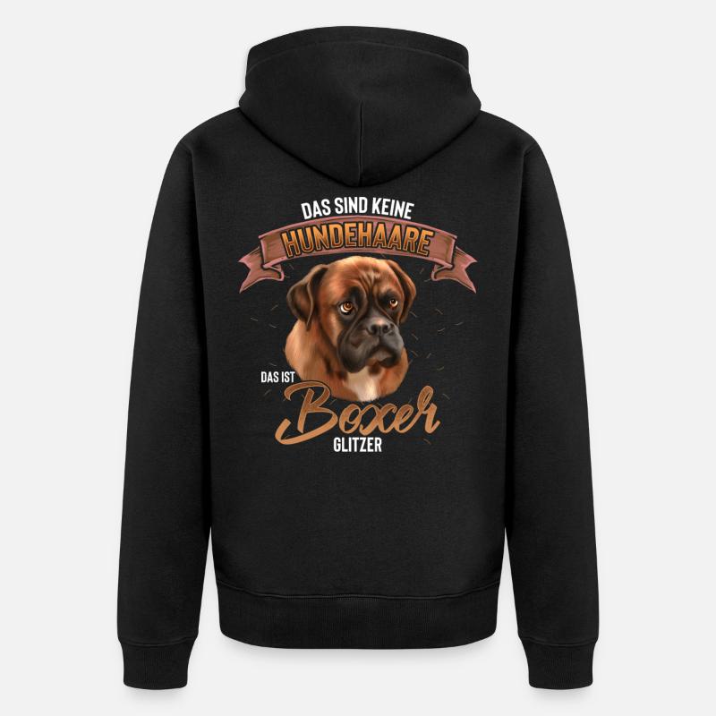 Boxer Hund Hunderasse Geschenk - Unisex Premium Bio Zip Hoodie - Schwarz