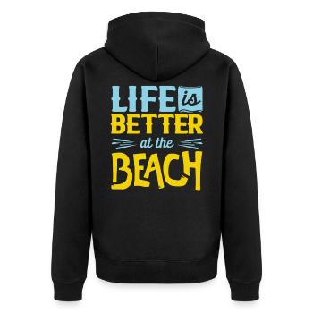 plage - Veste à capuche bio Premium Unisexe - noir - Dos - Nico (187cm)