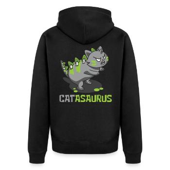 catasaurus rawr dangereux chat dinosaure saurien - Veste à capuche bio Premium Unisexe - noir - Dos - Nico (187cm)
