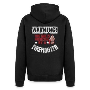 Firefighters dad - Unisex Premium Organic Zip Hoodie - black - Back - Nico (187cm)